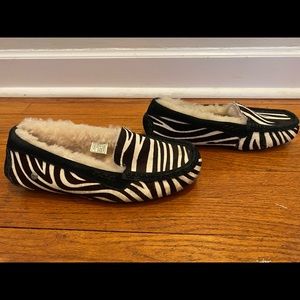 Zebra print UGG moccasins